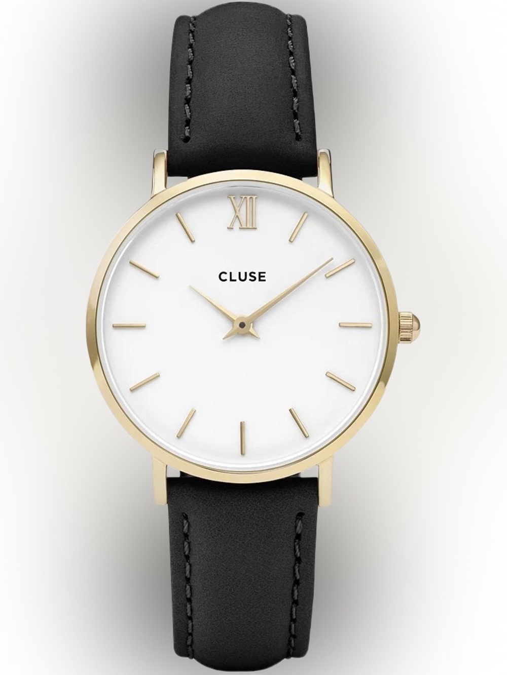 Black and Gold Leather Watch